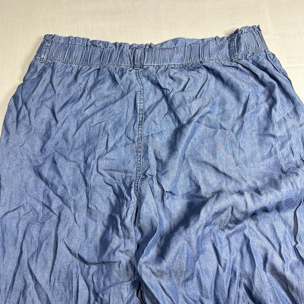 Women's Cortefiel Wide Leg Denim Pant Mid Rise Relaxed Hip & Thigh Blue Size 12 - Picture 6 of 8